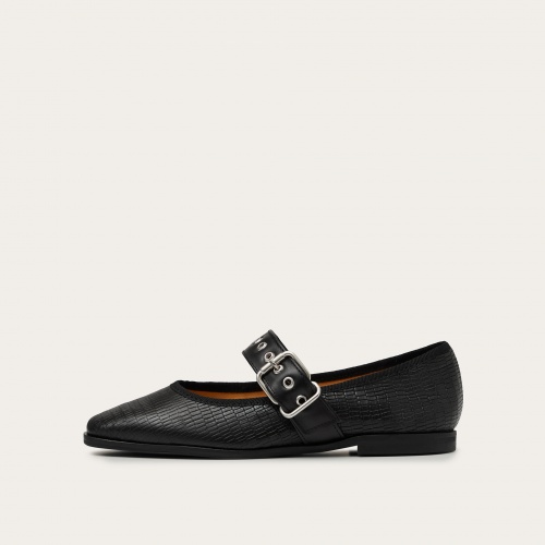 Louisine Ballerina, black lizard